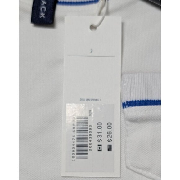 Janie and Jack White T-Shirt Boys Size 3 100% Cotton Pocket Coastal Blue NWT - Picture 3 of 7